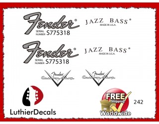 Fender Jazz Bass Guitar Decal #242